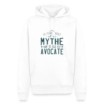 la femme idéale est avocate - humour mythe femme - Sweat à capuche Premium bio Homme - blanc - Devant - Nico (187cm)