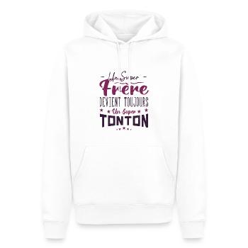 un super frère devient toujours un super tonton - Sweat à capuche Premium bio Homme - blanc - Devant - Nico (187cm)