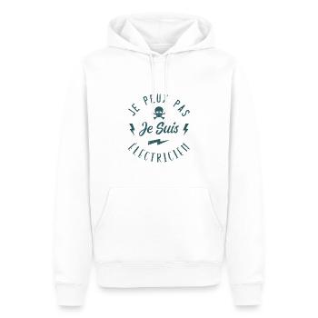 J'peux pas j'suis électricien - Sweat à capuche Premium bio Homme - blanc - Devant - Nico (187cm)