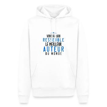 Voici à quoi ressemble le meilleur Auteur du monde - Sweat à capuche Premium bio Homme - blanc - Devant - Nico (187cm)