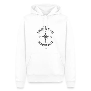 J'peux pas j'ai Marseille | cadeau - Sweat à capuche Premium bio Homme - blanc - Devant - Nico (187cm)
