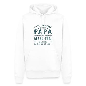 C'est Compliqué D'être Papa Et Grand-Père - Sweat à capuche Premium bio Homme - blanc - Devant - Nico (187cm)
