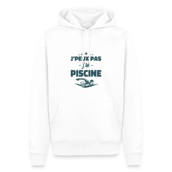 J'peux Pas J'ai Piscine - Sweat à capuche Premium bio Homme - blanc - Devant - Nico (187cm)