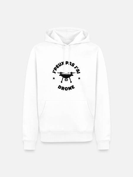 j'peux pas j'ai drone drones - Sweat à capuche Premium bio Homme - blanc