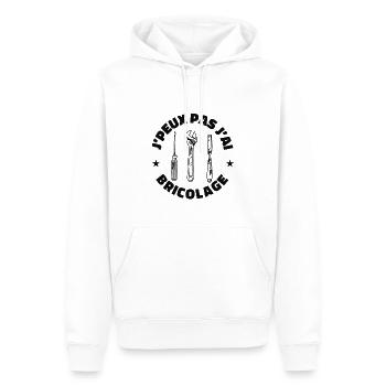 j'peux pas j'ai bricolage réparer bricoleur - Sweat à capuche Premium bio Homme - blanc - Devant - Nico (187cm)