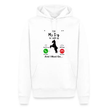 My Dog is calling - Sweat à capuche Premium bio Homme - blanc - Devant - Nico (187cm)