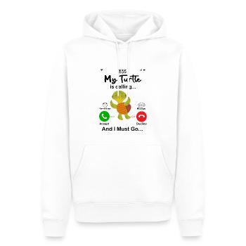 My Turtle Is Calling - Sweat à capuche Premium bio Homme - blanc - Devant - Nico (187cm)
