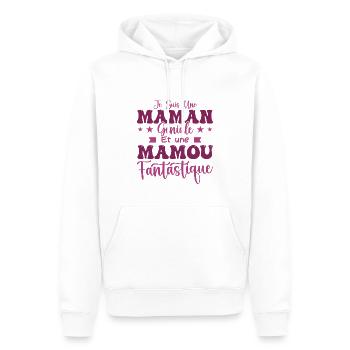 Je suis une Maman géniale Et une Mamou Fantastique - Sweat à capuche Premium bio Homme - blanc - Devant - Nico (187cm)