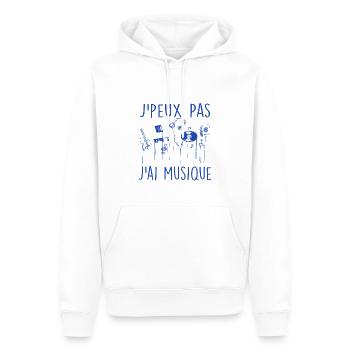 J'peux Pas J'ai Musique | Fans de Musique - Sweat à capuche Premium bio Homme - blanc - Devant - Nico (187cm)