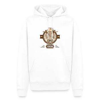 1958 | Cadeau D'anniversaire | Amoureux Du Chat - Sweat à capuche Premium bio Homme - blanc - Devant - Nico (187cm)
