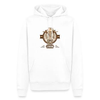 2008 | Cadeau D'anniversaire | Amoureux Du Chat - Sweat à capuche Premium bio Homme - blanc - Devant - Nico (187cm)