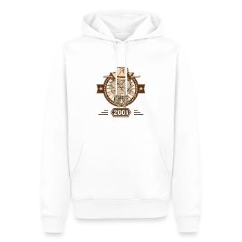 2001 | Cadeau D'anniversaire | Amoureux Du Chat - Sweat à capuche Premium bio Homme - blanc - Devant - Nico (187cm)