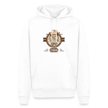 2005 | Cadeau D'anniversaire | Amoureux Du Chat - Sweat à capuche Premium bio Homme - blanc - Devant - Nico (187cm)