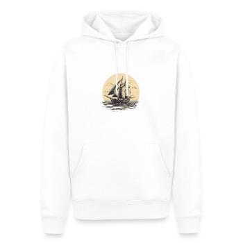 Sail Shiff vintage illustration - Men’s Premium Organic Hoodie - white - Front - Nico (187cm)
