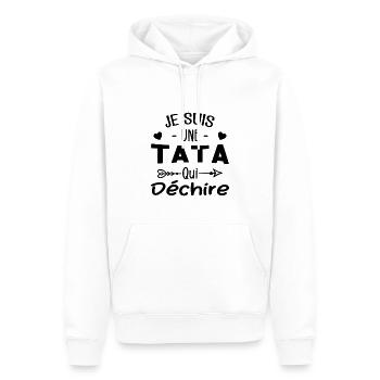 Je Suis Une Tata Qui Déchire - Sweat à capuche Premium bio Homme - blanc - Devant - Nico (187cm)