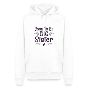 Soon to be big sister - Sweat à capuche Premium bio Homme - blanc - Devant - Nico (187cm)