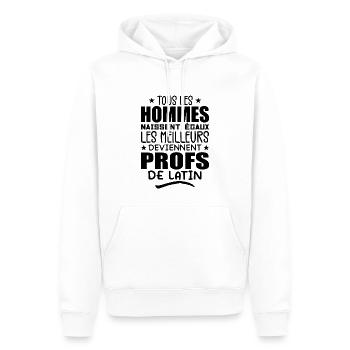 Les Meilleurs Hommes Deviennent Profs De Latin - Sweat à capuche Premium bio Homme - blanc - Devant - Nico (187cm)