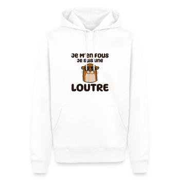 Je M'en Fous Je Suis Une Loutre Cadeau - Sweat à capuche Premium bio Homme - blanc - Devant - Nico (187cm)