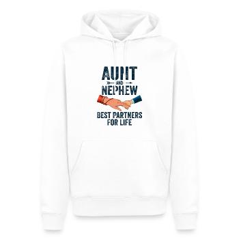 Aunt & Nephew Best Partners For Life - Sweat à capuche Premium bio Homme - blanc - Devant - Nico (187cm)