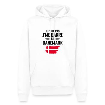 Je Peux Pas J'me Barre Au Danemark - Sweat à capuche Premium bio Homme - blanc - Devant - Nico (187cm)