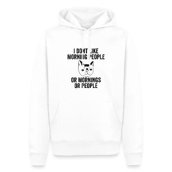 Ich mag keine Morgenmenschen - Männer Premium Bio Hoodie - Weiß - Vorne - Nico (187cm)