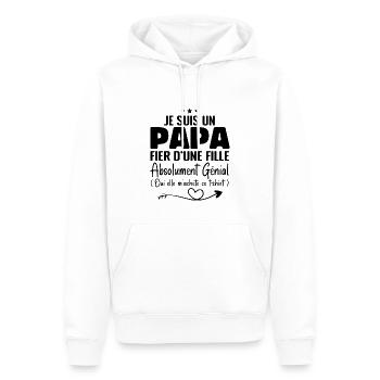 Je Suis Un Papa Fier D'une Fille - Père et Fils - Sweat à capuche Premium bio Homme - blanc - Devant - Nico (187cm)