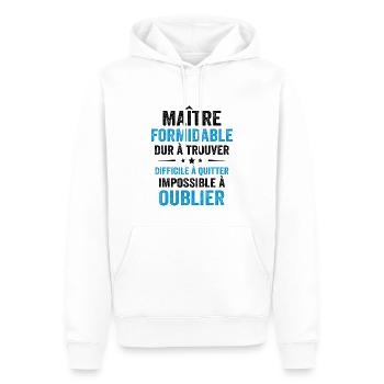 Maître Formidable Idée Cadeau Maître D'école - Sweat à capuche Premium bio Homme - blanc - Devant - Nico (187cm)