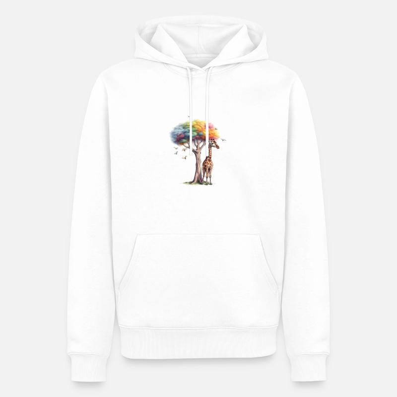 Giraffe - Männer Premium Bio Hoodie - Weiß
