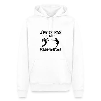 J'Peux Pas J'ai Badminton Cadeau Pour Joueurs - Sweat à capuche Premium bio Homme - blanc - Devant - Nico (187cm)