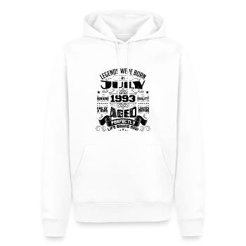 1993 Juli Geburtstagsgeschenk Juli 1993 - Männer Premium Bio Hoodie - Weiß - Vorne - Nico (187cm)