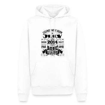 2014 Juli Geburtstagsgeschenk Juli 2014 - Männer Premium Bio Hoodie - Weiß - Vorne - Nico (187cm)