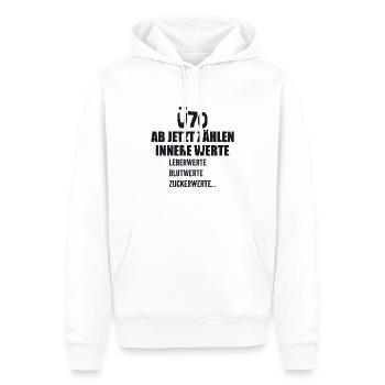 Ü70 Geburtstag über 70 Jahre Funshirt Birthday - Sweat à capuche Premium bio Homme - blanc - Devant - Nico (187cm)