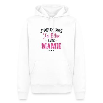 Je Peux Pas J'ai Bêtise Avec Mamie - Sweat à capuche Premium bio Homme - blanc - Devant - Nico (187cm)