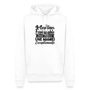 Grand-Mère Cadeau - Une Mamie Exceptionnelle, Cool - Sweat à capuche Premium bio Homme - blanc - Devant - Nico (187cm)