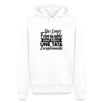 Une Soeur Formidable Donne Tata Exceptionnelle - Sweat à capuche Premium bio Homme - blanc - Devant - Nico (187cm)
