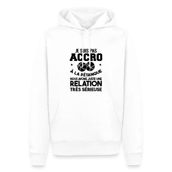 Petanque Humour Boccia Cadeau Humour Pétanque - Sweat à capuche Premium bio Homme - blanc - Devant - Nico (187cm)