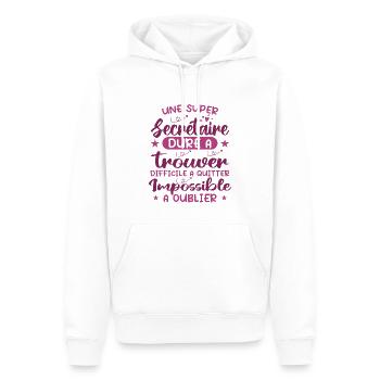 Une super Secrétaire - Cadeau Meilleure Secrétaire - Sweat à capuche Premium bio Homme - blanc - Devant - Nico (187cm)