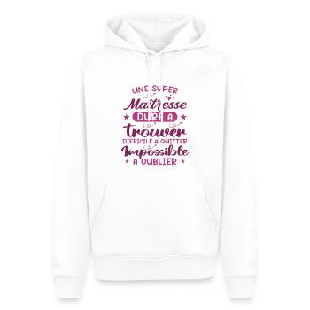 Une Super Maîtresse - Sweat à capuche Premium bio Homme - blanc - Devant - Nico (187cm)