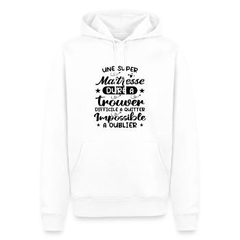 Une Super Maîtresse - Sweat à capuche Premium bio Homme - blanc - Devant - Nico (187cm)