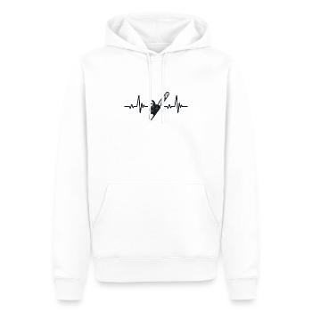 Tronçonneuse Heartbeat Lumberjack Bûcheron - Sweat à capuche Premium bio Homme - blanc - Devant - Nico (187cm)