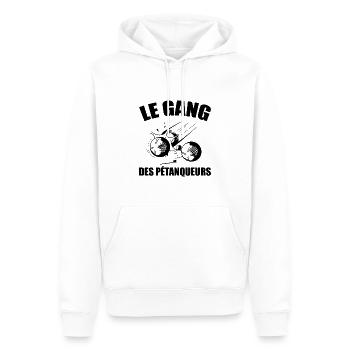 Pétanque - Bouliste - Fan de Pétanque - Sweat à capuche Premium bio Homme - blanc - Devant - Nico (187cm)