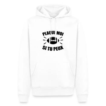 Rugby - Rugby Sport - Rugby Humour - Sweat à capuche Premium bio Homme - blanc - Devant - Nico (187cm)
