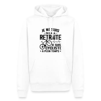 Pas À La Retraite Je Suis Cycliste À Temps Plein - Sweat à capuche Premium bio Homme - blanc - Devant - Nico (187cm)