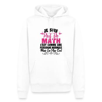 Je Suis Prof De Maths - Sweat à capuche Premium bio Homme - blanc - Devant - Nico (187cm)