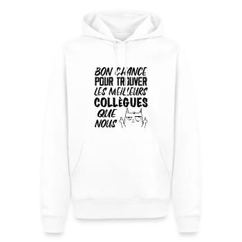 Idée Cadeau Collègue. Départ Collègues Retraite. - Sweat à capuche Premium bio Homme - blanc - Devant - Nico (187cm)