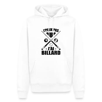Je Peux Pas J'ai Billard - Sweat à capuche Premium bio Homme - blanc - Devant - Nico (187cm)