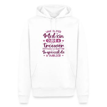 Une Super Médecin - Fête Des Mères - Sweat à capuche Premium bio Homme - blanc - Devant - Nico (187cm)