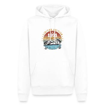 1971 Vintage Retro Geburtstagsgeschenk Geboren 1971 - Männer Premium Bio Hoodie - Weiß - Vorne - Nico (187cm)
