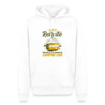 Je Suis Un Retraité Avec Un Camping Car - Sweat à capuche Premium bio Homme - blanc - Devant - Nico (187cm)