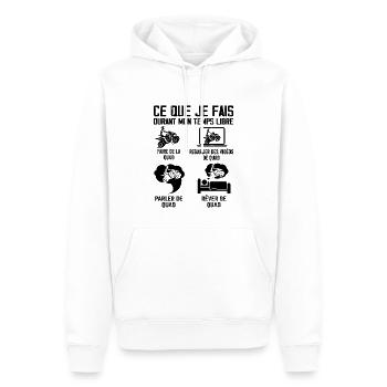 Ce que je fais durant mon temps libre QUAD - Sweat à capuche Premium bio Homme - blanc - Devant - Nico (187cm)
